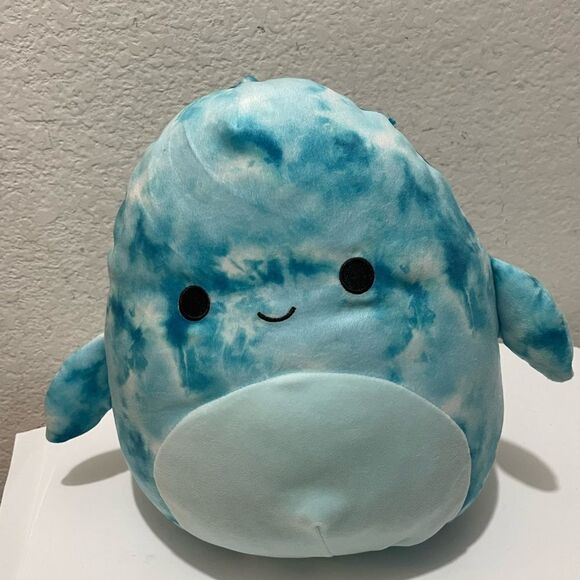 Squishmallows NWOT 12” Danika the Blue Crinkle Tie-Dye Dolphin First to Market! - Picture 2 of 5